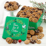 Peace Love  Cookies 90 Nibblers Bite-Sized Cookies Tin - No Nuts